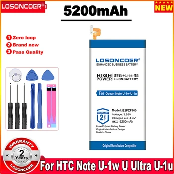 LOSONCOER 5200 мАч B2PZF100 Аккумулятор для Телефона HTC Ocean Note U-1w U Ultra U-1u Новейшего Производства Аккумулятор Бесплатные инструменты Подставка Держатель