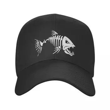Модная бейсболка с рыбьей костью и скелетом Для рыбалки, Женская Мужская Регулируемая шляпа для папы, Солнцезащитные кепки Snapback