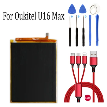 100% НОВЫЙ аккумулятор емкостью 4000 мАч для мобильного телефона Oukitel U16 Max + USB-кабель + набор инструментов
