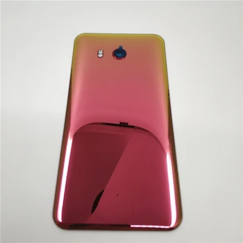 Оригинальная задняя крышка батарейного отсека с объективом камеры + вспышка + логотип для замены задней стеклянной крышки HTC U11
