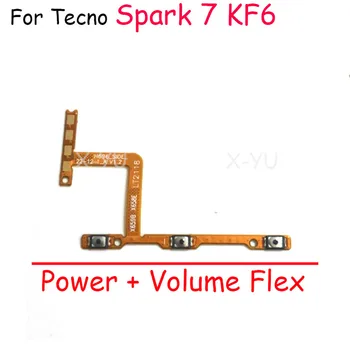 10 шт. для Tecno Spark 7 KF6/Spark 7 Pro, переключатель включения выключения, боковая кнопка громкости, гибкий кабель