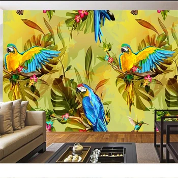 wellyu papel de parede HD эстетичный Юго-Восточный азиатский стиль ретро ручная роспись цветов и птиц декоративная живопись фрески