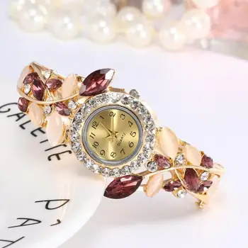 Горячая распродажа 2021 года, Роскошные Элегантные Женские кварцевые наручные часы с круглым циферблатом в виде страз