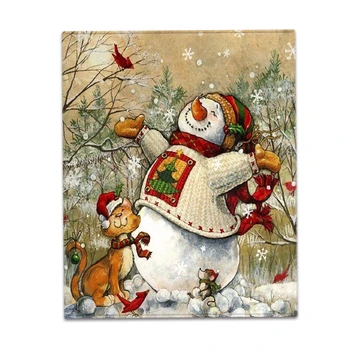 Счастливого Рождества, Милый Снеговик, Мягкие Фланелевые одеяла с принтом, Плюшевые Пледы, Покрывало для сна для пикника, Покрывало для домашнего использования, Кровати, Диван, Декор