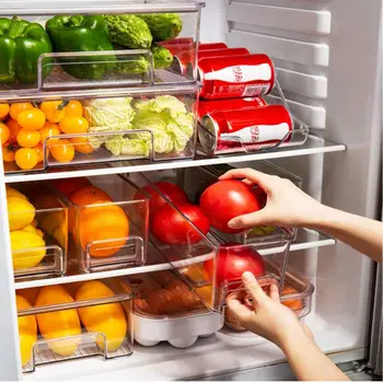 Морозильная камера, кухонные принадлежности для консервирования продуктов, органайзер для холодильника выдвижного типа, контейнер для еды, коробки-органайзеры для холодильника