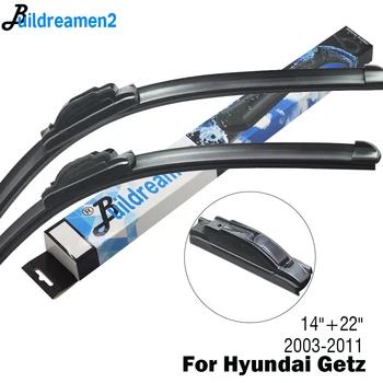 Buildreamen2 2 X автомобильных щеток стеклоочистителя для Hyundai Getz, подходящих под рычаги 2003 2004 2005 2006 2007 2008 2009 2010 2011