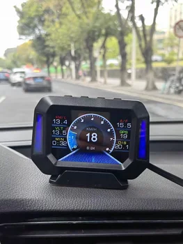 Автомобильный Головной Дисплей P21 GPS HUD Сигнализация Превышения скорости Спидометр Диагностическое Предупреждение Температура Воды Проектор Тактовой частоты