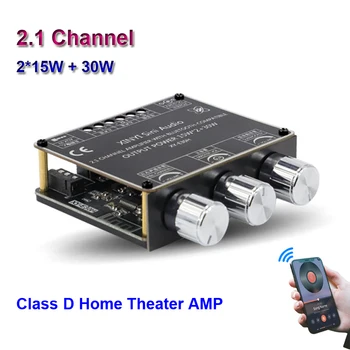 2,1-Канальный 2 * 15 Вт + 30 Вт Bluetooth Мощность Сабвуфер Плата Усилителя Hi-Fi Класса D Домашний Кинотеатр Аудио Стерео Эквалайзер AUX Amp