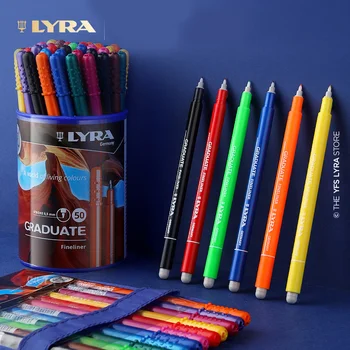 Набор ручек LYRA Fiber Fineliner 0,5 мм Многоцветные маркеры для рисования, художественные принадлежности для художников, Линейка для рисования, Школьные Канцелярские принадлежности