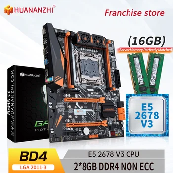 HUANANZHI-placa base X99 BD4 LGA 2011-3 XEON X99, placa base c процессором Intel E5 2678 v3 c процессором 2x8G DDR4, комплект комбинированной памяти без