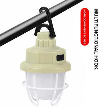 Мини-винтажные металлические подвесные фонари с аккумулятором 18650 Теплый белый свет Светодиодный походный фонарь Перезаряжаемый Легкий светильник для палатки на открытом воздухе