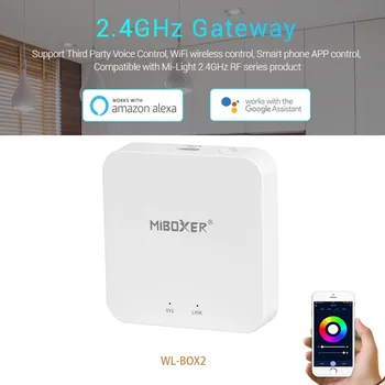 Miboxer WL-Box2 Беспроводной Wifi 2.4 G Умный Контроллер Шлюза, Совместимый С приложением Alexa, Голосовое Управление Для Светодиодной Лампы CW WW RGBCCT