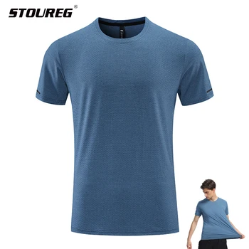 Мужская и женская спортивная футболка для бега, быстросохнущие дышащие рубашки для спортзала, женская эластичная спортивная одежда для фитнеса с коротким рукавом
