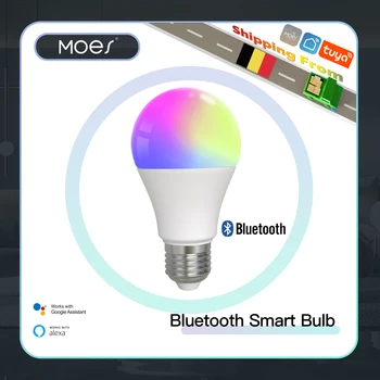 MOES Smart Bluetooth Светодиодная Лампа С Регулируемой Яркостью Света лампа 9 Вт E27 Лампы TUYA Для Вечеринок С Регулируемым Цветом Освещения Alexa google Voice