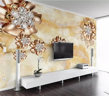 beibehang Индивидуальные большие фрески 3D стерео фотообои в европейском мраморном дворцовом стиле ювелирные изделия цветок ТВ фон обои