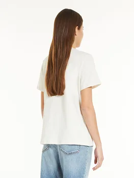 Женская футболка с короткими рукавами и круглым вырезом с мультяшным принтом, простые топы сезона Весна-лето 2022 г.