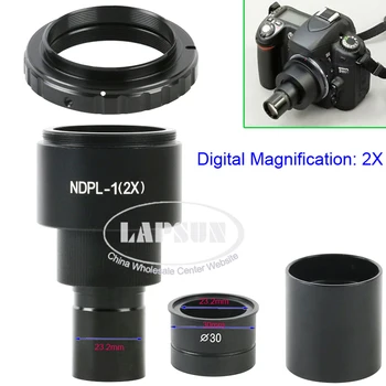 Адаптер объектива для окуляра биологического микроскопа NDPL 2X /9.6X SLR 23.2 мм 30 мм Крепление T2 для камеры Canon Nikon EOS