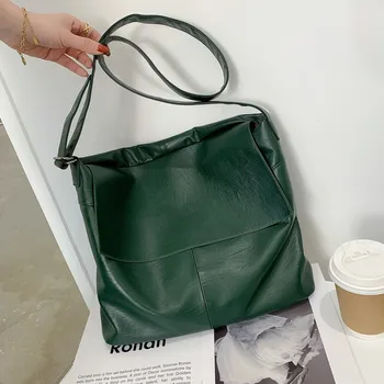 Большая мягкая женская сумка Дизайнерская сумка Повседневная Ретро портативная сумка через плечо Сумки на одно плечо Большая вместительная простая сумка-тоут