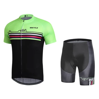 Летний флуоресцентно-зеленый комплект майки для велоспорта Team Bike Set MTB Ropa Ciclismo Мужские велосипедные рубашки с коротким рукавом Майо Одежда