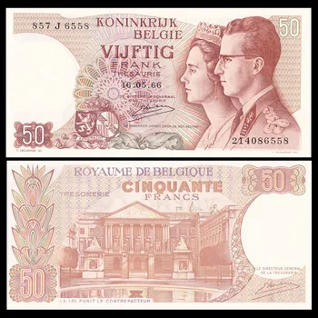 Оригинальные бельгийские старые бумажные деньги номиналом 50 франков 1966 года, банкноты, предметы коллекционирования, а не валюта