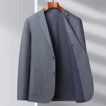 Новое поступление весеннего пальто Fahion, Легкий деловой однотонный однотонный мужской повседневный костюм, Эластичный Размер M, L, XL, 2XL, 3XL, 4XL