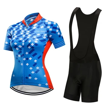 Велосипедная одежда Женская 2023 Летняя Велосипедная Майка с коротким рукавом, Комплекты нагрудников, Спортивный костюм для триатлона, велосипедная одежда, женское платье, комплект Mtb