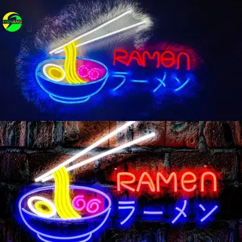 Логотип Ramen Neon Lights-Индивидуальные неоновые огни / Логотип Ramen LED / Логотип ресторана / Логотип Ramen на двери / Персонализированная вывеска