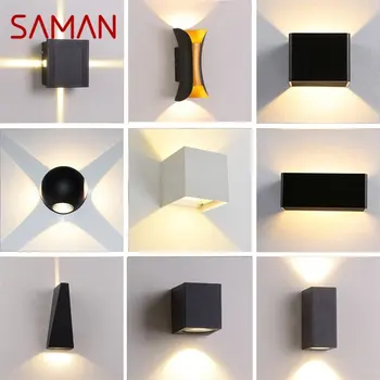 Уличный настенный светильник SAMAN, светодиодные алюминиевые водонепроницаемые бра, Креативные декоративные элементы для крыльца, лестницы, коридора, гостиной, спальни