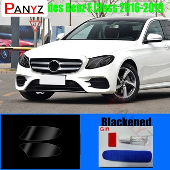 Пленка для фар из ТПУ для Mercedes Benz E Class 2016-2019, Оттенок для Стайлинга автомобилей, Черные Прозрачные Защитные Наклейки, Аксессуары 2шт