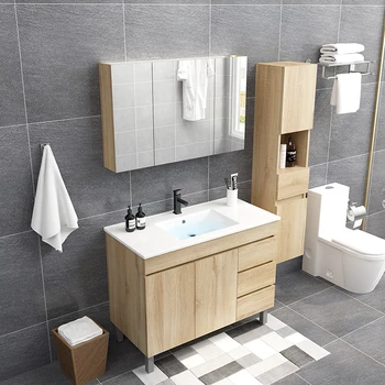 Комбинация шкафов для ванной комнаты Современный Минималистичный шкаф для умывальника, Шкаф для умывальника, Столик для ванной комнаты, шкаф для ванной комнаты