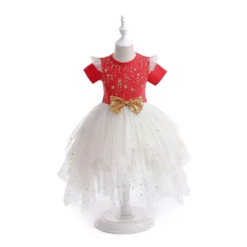 Красная короткая детская одежда Slevee для дня рождения, вечерняя одежда для девочек, Детское платье для 4-8 лет CAL002