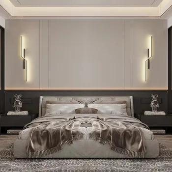 Современный простой полосатый светодиодный настенный светильник креативная спальня гостиная фоновая стена Скандинавский проход гостиничный коридор крыльцо прикроватная лампа