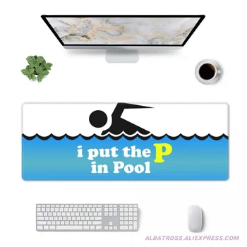 I Put P In Pool Игровой коврик для мыши с резиновыми прошитыми краями Коврик для мыши 31,5 