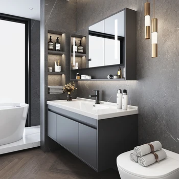 Керамический цельный умывальник, комбинированный шкаф для ванной комнаты, набор умывальников для ванной комнаты