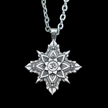 SanLan mandal ohm ожерелье Lotus yoga духовный кулон шарм Ювелирные изделия 12 шт./лот