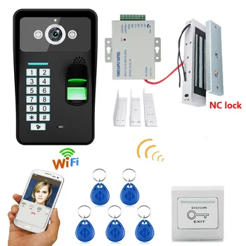 Полный комплект системы контроля доступа к двери RFID + Электрический магнитный дверной замок, водонепроницаемый видеодомофон, домофон