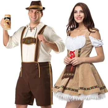 Костюм Мужчины и женщины на Октоберфест, традиционная пара, Немецкое Баварское пиво, костюм для косплея, одежда для вечеринки на Хэллоуин, карнавал, фестиваль