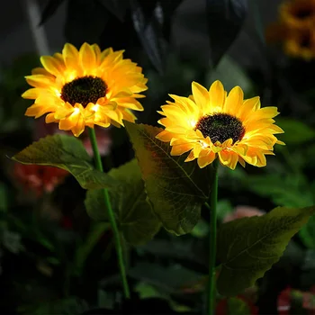 Светодиодная лампа для газона Sunflower Водонепроницаемые солнечные Декоративные дорожные ландшафтные фонари Простая установка Автоматический выключатель для домашнего сада