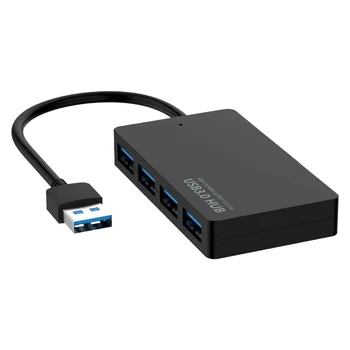 Высокоскоростной концентратор USB 3.0 со скоростью 5 Гбит / с, 4 порта, адаптер-разветвитель USB для ПК, блок питания ноутбука.