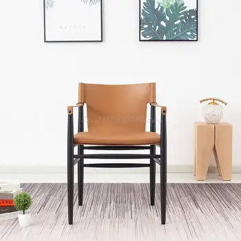 Дизайнерские обеденные стулья с подлокотниками, современные кожаные Уникальные барные стулья, Мягкие обеденные стулья, Эргономичная офисная мебель Silla Comedor для дома