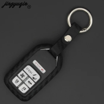 jingyuqin Carbon Silicone Car Remote Key Cover Чехол для Honda CRV Pilot Accord Civic Fit Freed Jazz BRV HRV Vezel City Keyless