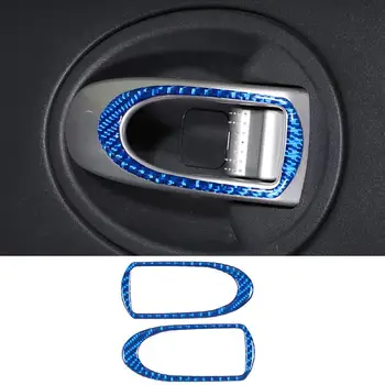 Для Mitsubishi Eclipse 2006-11 Наклейки для украшения внутренней панели ручки автомобиля Модифицированные аксессуары из мягкого углеродного волокна 2 шт.