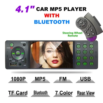 DHL или FedEx 20шт 1 Din Автомобильный стерео 4-дюймовый Авторадио 4202A Bluetooth USB SD Aux FM-приемник Громкой Связи MP5 Видеоплеер