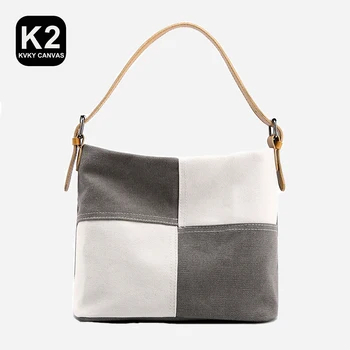 KVKY 2023, Летняя лоскутная маленькая сумка-тоут, высококачественная модная легкая холщовая сумка для покупок, повседневные женские сумки через плечо