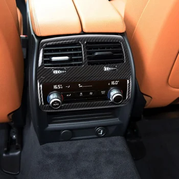 Углеродное волокно Для Автомобиля BMW 5 Серии G30 2017-18 ABS Пластик Хромированные Молдинги Для Интерьера Заднего Ряда Вентиляционного Отверстия Переменного Тока Рамка Крышка Отделка 1шт