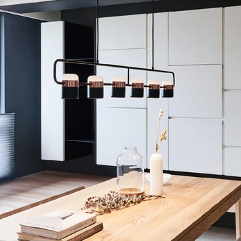 Люстра в скандинавском стиле для обеденного стола Современный кухонный Островной подвесной светильник Подвесной светодиодный точечный светильник для дома