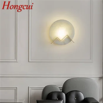 Hongcui Медный внутренний бра Настенный светильник Спальня Современный Роскошный дизайн Мраморный светодиодный балкон для дома