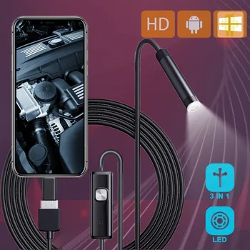 HD-8-миллиметровая Эндоскопическая камера, Гибкие Микроавтобус, Промышленный смартфон Type C, USB-камера для смартфона, Видеоэндоскоп для Android