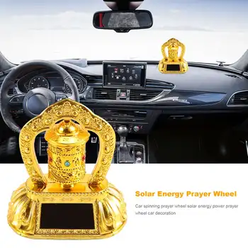Молитвенное колесо на солнечной энергии, вращающееся молитвенное колесо для автомобиля, Тибетское буддийское молитвенное колесо для украшения автомобиля