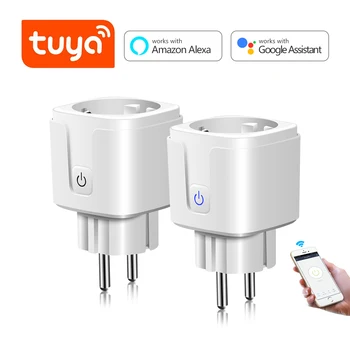Приложение Tuya Smart WIFI Light Switch Голосовое Управление Smart Life Розетка EUUS Power Plug Беспроводная Настенная Розетка Для Alexa Echo Google Home